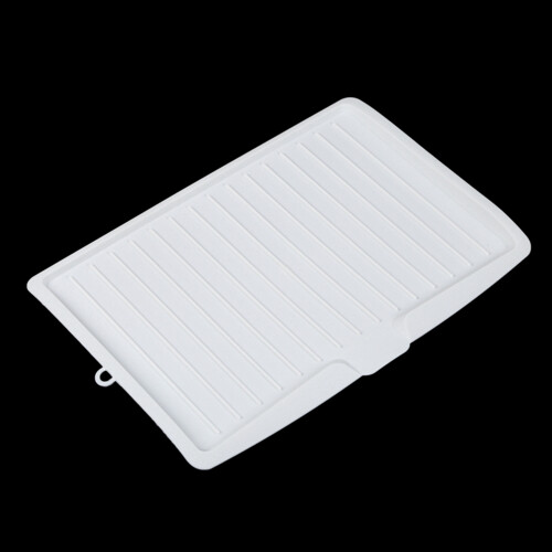 Plastic Dish Drainer Drip Tray Plate Cutlery Rack white 2