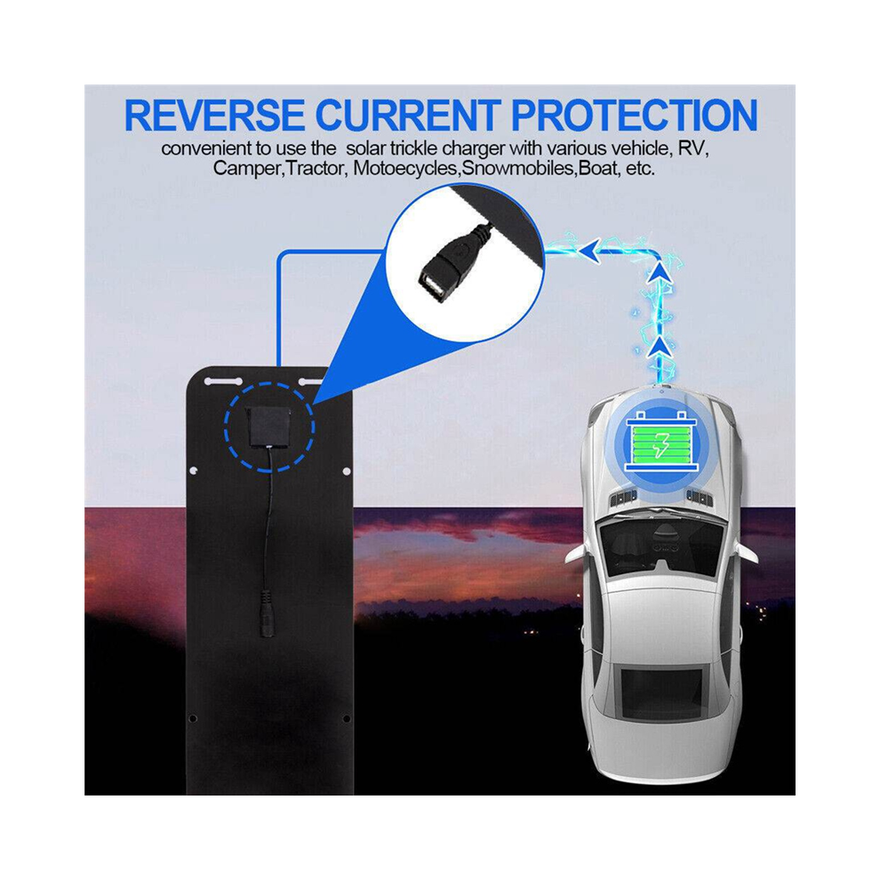 Cargador De BateríA Solar PortáTil De 12 V Y 30 W Para Coche Y Barco-image