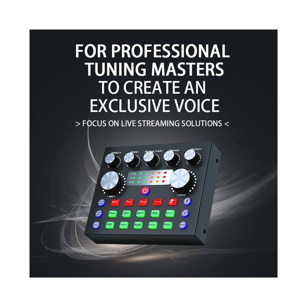V8s Live External Sound Card Voice Changer Sound Card 4851292841026