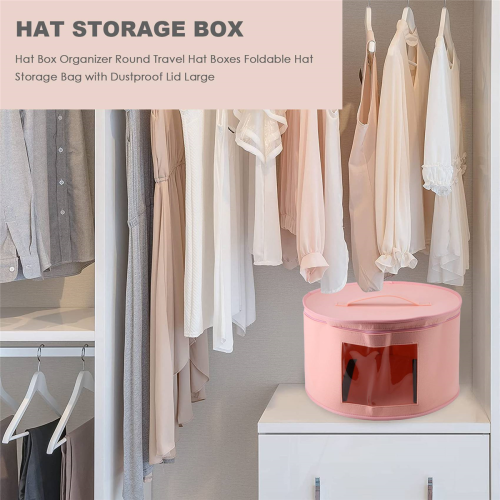 Hat Box Organizer Round Travel Hat Boxes Foldable Hat Storage Bag C 2