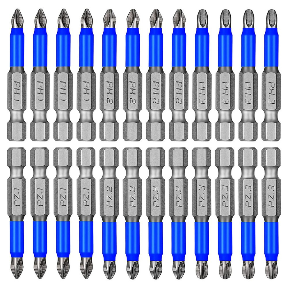 24-Teiliges Schraubendreher-Bit-Set PH1 PH2 PH3 PZ1 PZ2 PZ3 1/4 Zoll Sechskantschaft-image