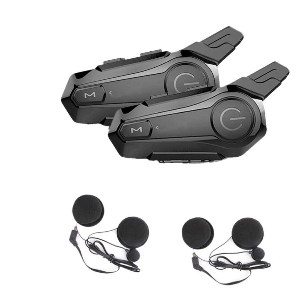 Lot de 2 interphones Bluetooth pour casque de moto, pour 2 pilotes