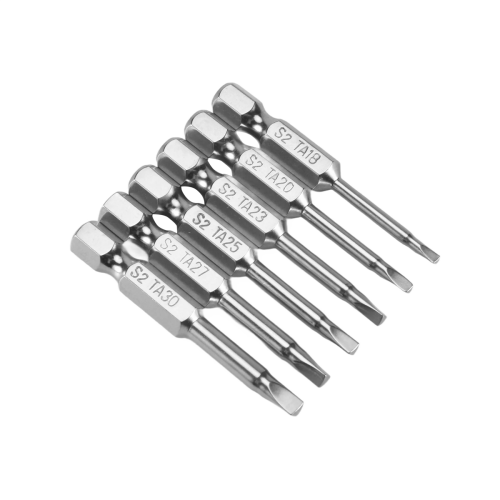 6 st. S2 stål triangulära skruvbits magnetiska 1,8/2/2,3/2,5/2,7/3 mm 1