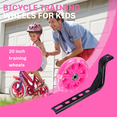 Rodinhas de treinamento para bicicleta infantil de 12, 14, 16, 18 e 20 polegadas - Rosa 2