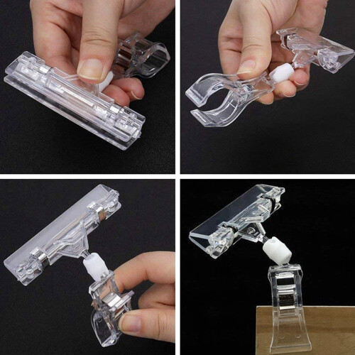 25 Pack Plastic Merchandise Sign Clip Price Display Holders,Clear 1