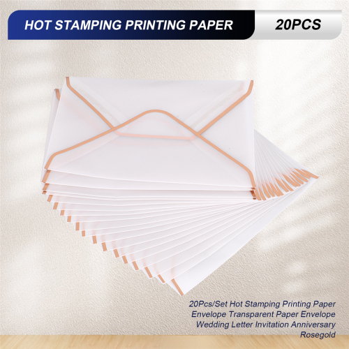 20 stuks/set warmdrukpapier envelop transparant roségoud 2