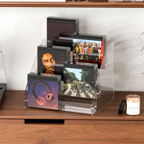 Θήκη CD 5 επιπέδων, διαφανείς οργανωτές CD, ράφι προβολής CD που χωράει έως και 30 2