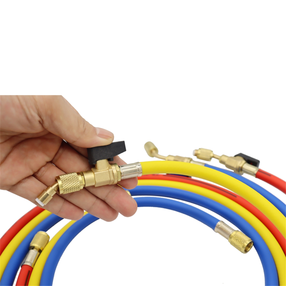 1.6M Refrigerant A/C Charging Hoses With Ball Valves Hvac 1/4In Sae 4851292867651