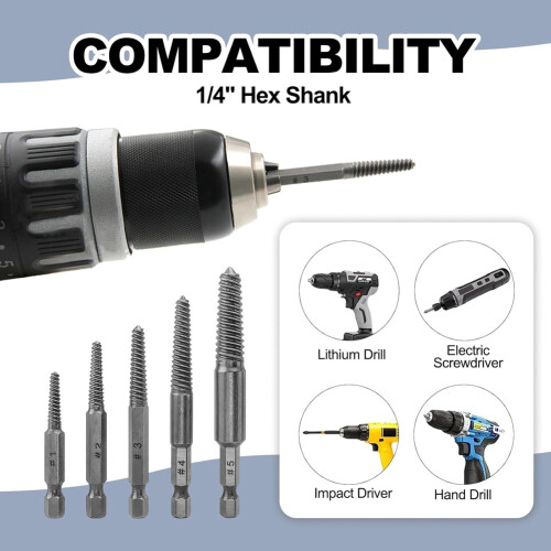 Screw Extractor Set,10 Pcs Screw Extractor, 2