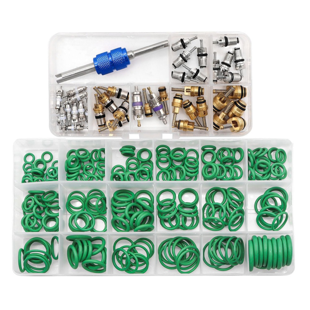 270Pcs O-Ring Seals Kit + 40Pcs A/C Valve Core Assortment 4851292886355