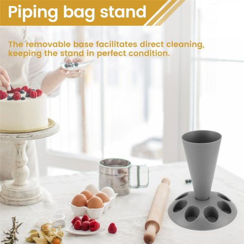 Βάση κορνέ A-Piping Bag, με 8 ακροφύσια, για κιτ διακόσμησης κέικ 2