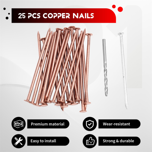 25 pregos de cobre para matar árvores, pregos de cobre puro de 3,5 polegadas 2