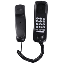 Wall phone, wired phone, landline phone, home phone, Black