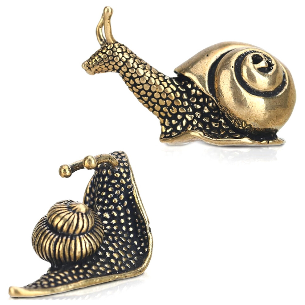 2Pcs Schnecke Decor Outdoor Teich Garten Schnecke Figurine Messing Schnecke-image