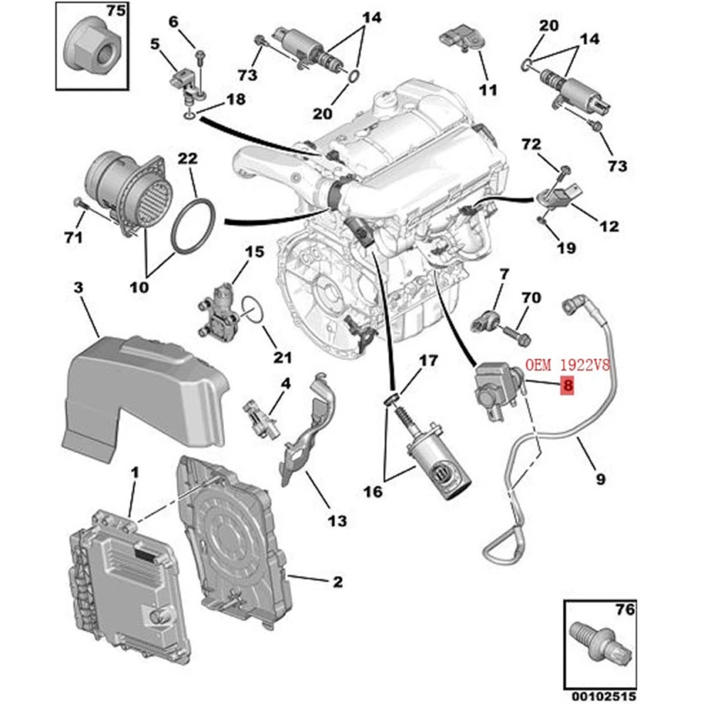 Car Turbo Boost Pressure Valve For 3008 508 408 4851292816215