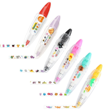 Bolígrafo decorativo tipo caricatura para bricolaje, bolígrafo de cinta adhesiva de bolsillo, A-6 piezas