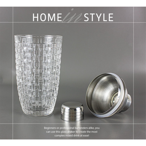 13Oz Glas Cocktail Shaker Set - Glasshaker Silver 2