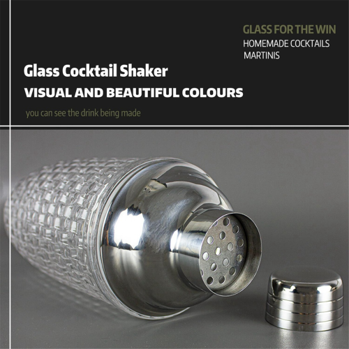 13Oz Glas Cocktail Shaker Set - Glasshaker Silver 1