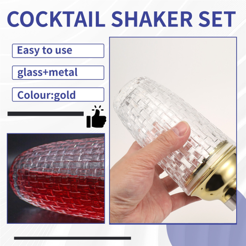 13Oz Glas Cocktail Shaker Set - Glasshaker Guld 2