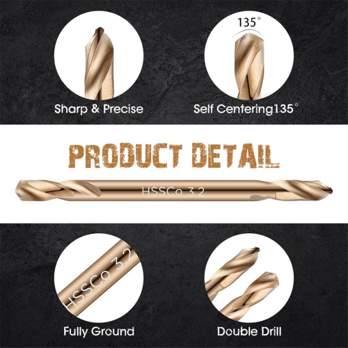 30Pcs 1/8In Cobalt Drill Bits Double End Drill Bits 2