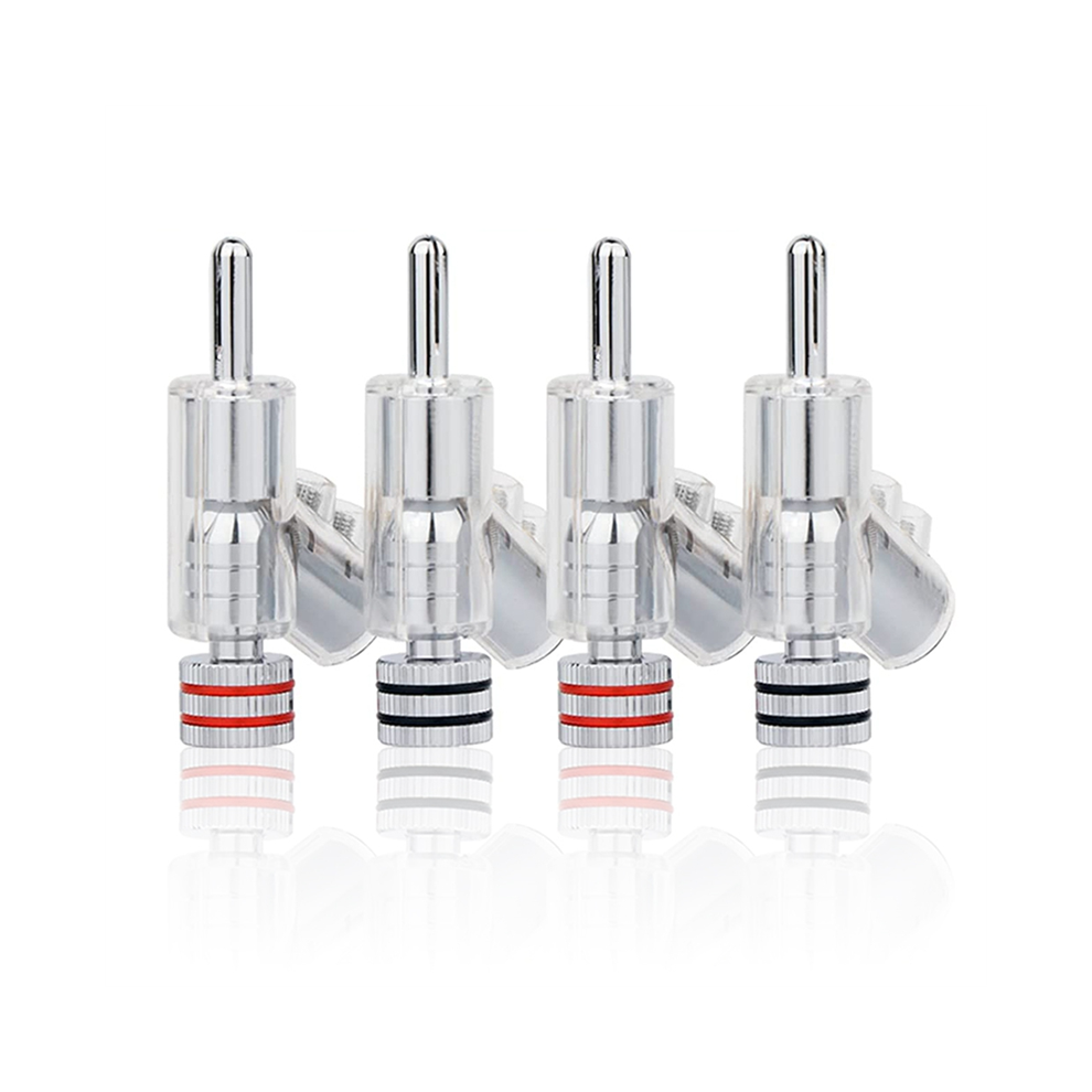Hifi Rhodium Plated Lockable Speaker Cable Banana Plug Connector 4851292826511