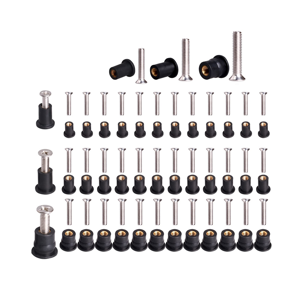 36 Pairs /M5/M6 Neoprene Well Nuts With Screw Bolts Well Nut Kit 4851292830259