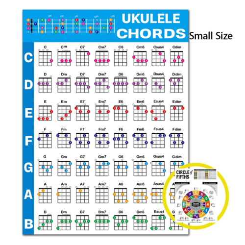 Ukulele Chord Chart Sticker Guitar Chord Chart for Beginner Small 1