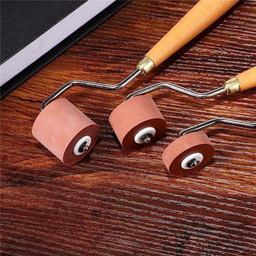 Brayer Roller Paint Brush Ink Applicator Tool for Printmaking (3Pcs) 2
