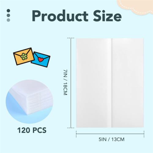 120 unidades de papel velino pré-dobrado, capas de velino imprimíveis de 5 x 7 polegadas 2