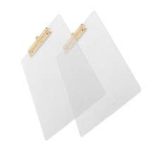 2-pack genomskinliga akryl urklipp med guldklämma, 8,8 x 12,2 A4 Letter-storlek