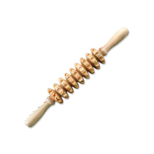 Rodillo de masaje abdominal de madera de 9 ruedas, rodillo de fitness, palo muscular