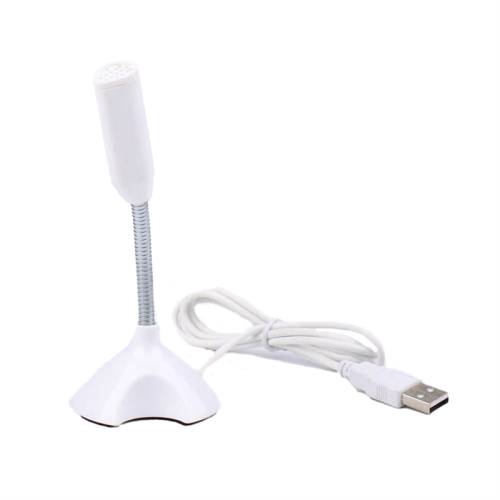 USB-mikrofon för bärbar dator, röstmikrofon, högkänslig mini för PC, vit 2