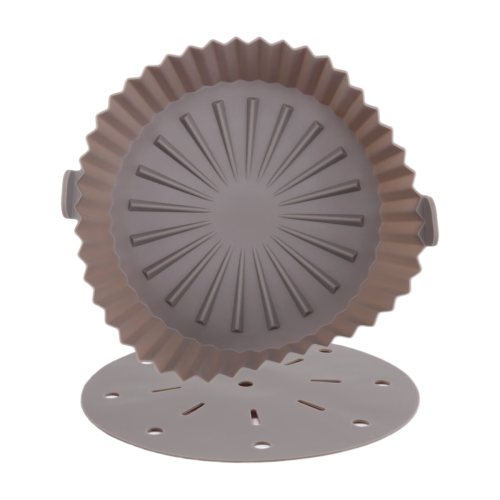 Forro para Air Fryer, pote de silicone reutilizável de 10 polegadas para Air Fryer, marrom