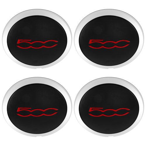 4Pcs 133mm Hubcap for 500 Wheels Centre Hub Caps Set Red 1