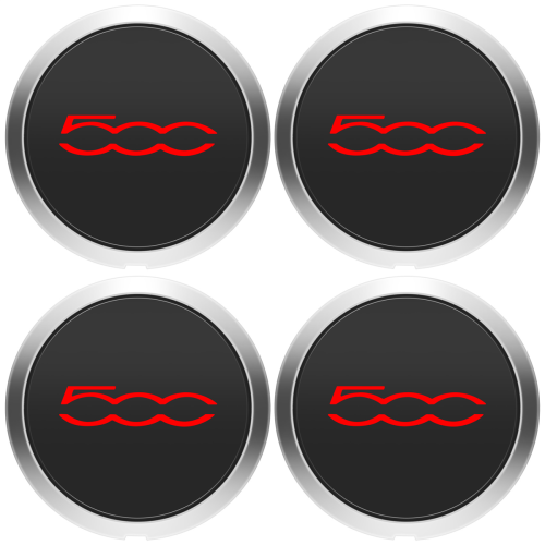 4Pcs 133mm Hubcap for 500 Wheels Centre Hub Caps Set Red
