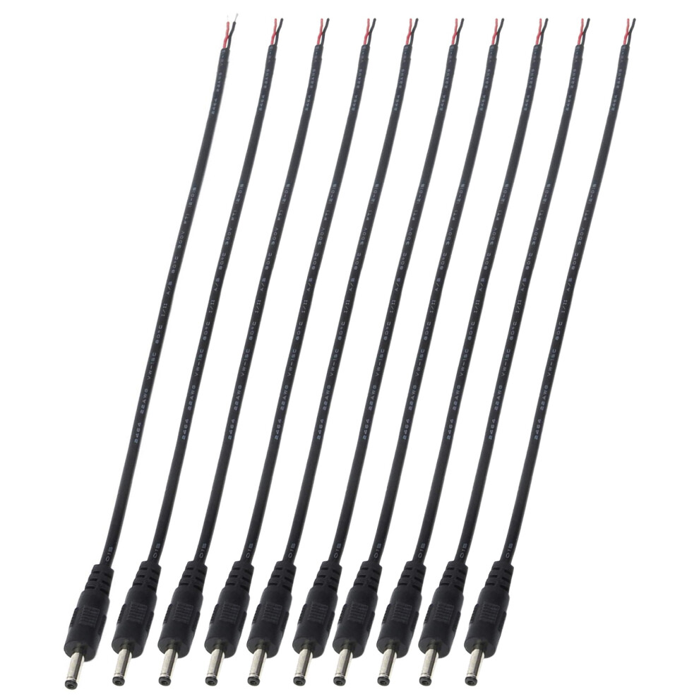 10 Pack Dc Power Male Plug Jack To Bare Cable 3.5X1.35mm For Dc Power 4851870025497