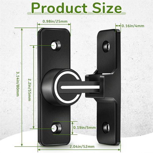 Barn Door Lock Hardware, 90 Degree Heavy Duty Gate Latches 1 Pack