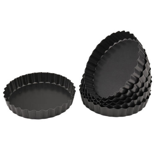 Pacote com 6 mini formas para tortas de 5 polegadas com fundo removível para quiche 2
