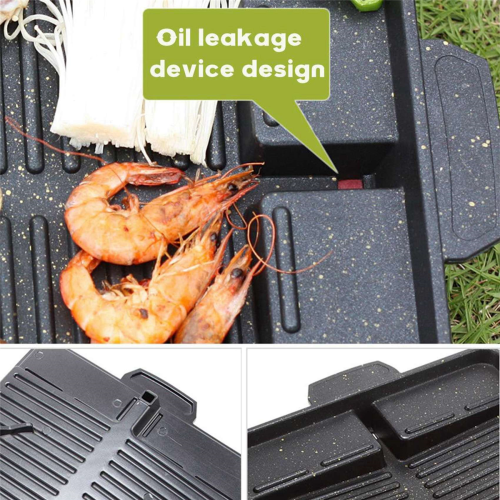Φορητό τηγάνι BBQ Grill Pan Αντικολλητικό πιάτο ψησταριάς Δίσκος μπάρμπεκιου πάρτι 1