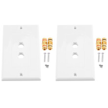 2-pack väggplatta för enkel 1.0-högtalarkabel för 1.0-högtalare, vit