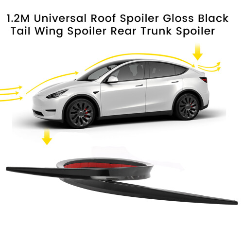 1,2 m universal glanssvart bakspoiler för 1
