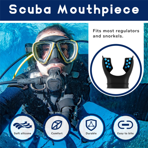 Snorkelmunstycke Regulator Universal Silikon Andningsskydd Blå 2