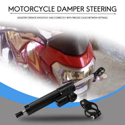 Universal Lenkungsdämpfer Motorrad Stabilisator Linear Reversed Schwarz 2