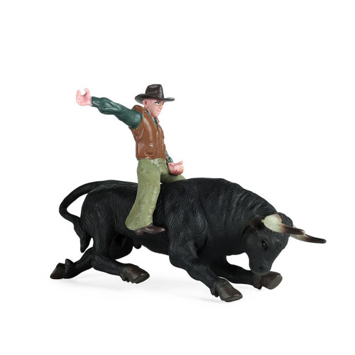 Συλλεκτικό παιχνίδι PVC με ζωάκια Rodeo Bull με αναβάτη για παιδιά
