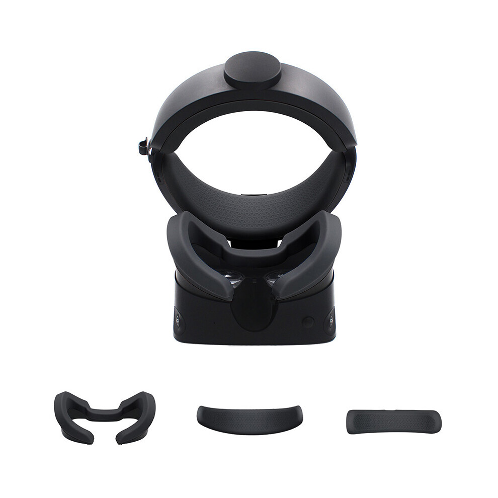 Housses avant et arrière en silicone 3 en 1 pour masque de réalité virtuelle Rift S, noir
