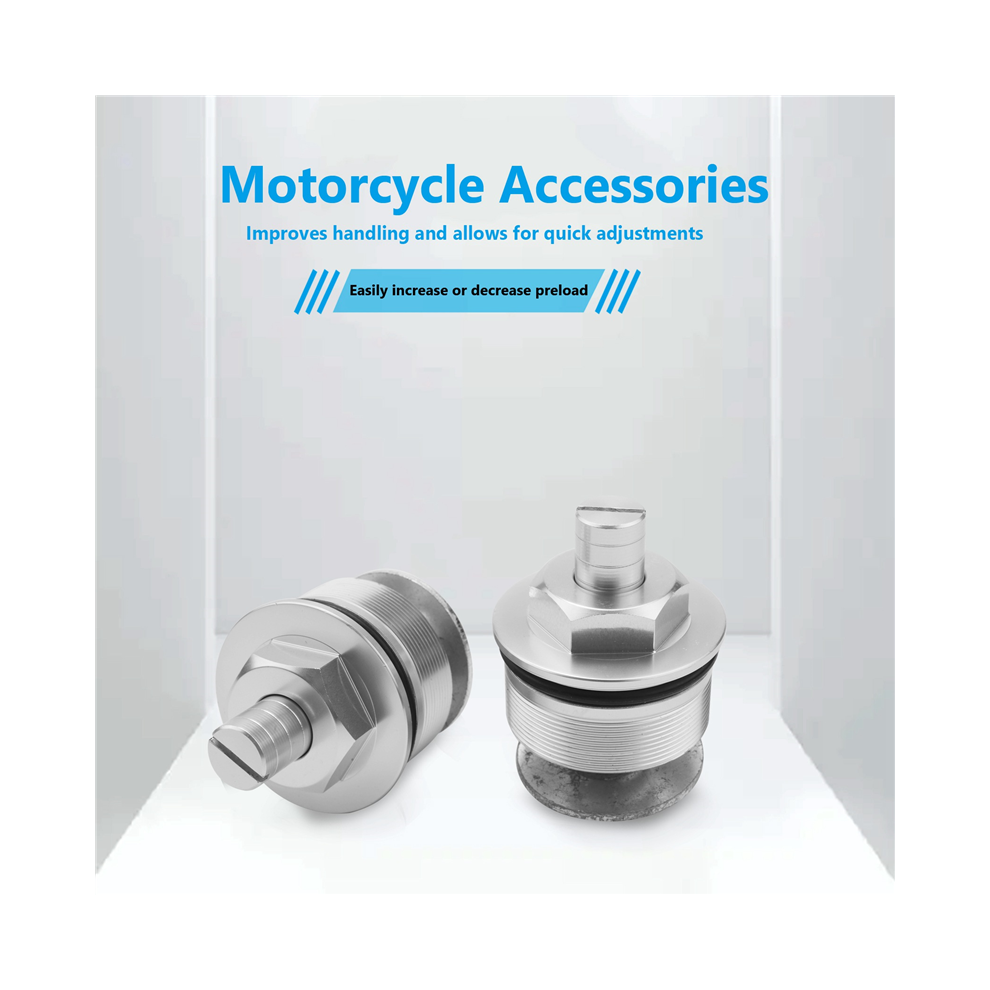 41Mm Motorcycle Front Screw Fork Cover Bolts(Silver) Silver 4851870057894