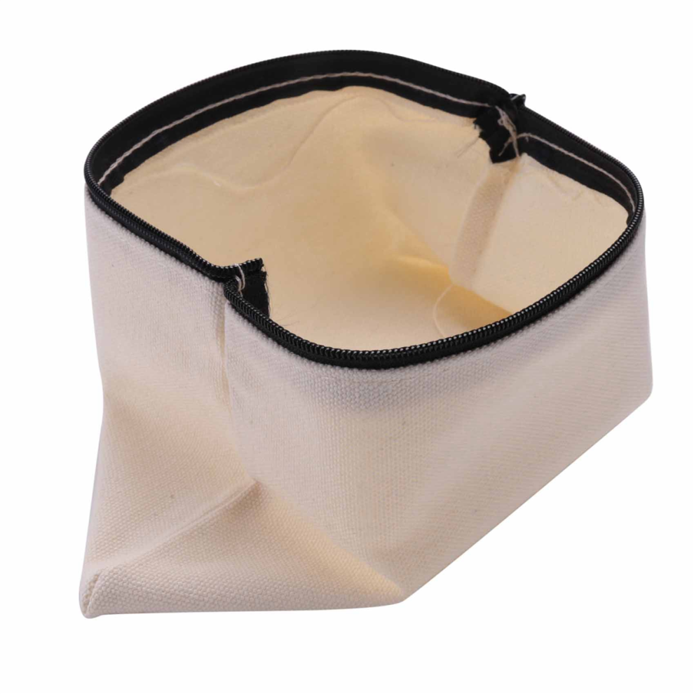 Merkloos White/Black Canvas Zip Bags Canvas Pencil Pouch Canvas Makeup Bags Diy Craft Bags