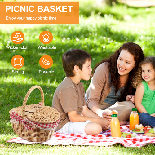 Lantlig picknickkorg i rotting med lock 2