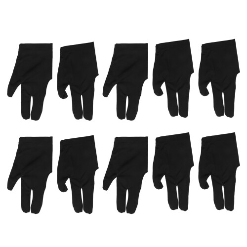 10Pcs Billard Handschuhe 3 Finger Links und Rechts Snooker Queue Handschuhe 1