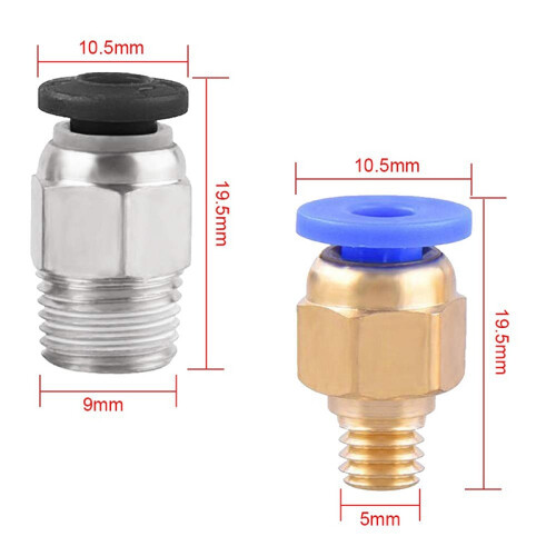 5 σωλήνες Ptfe (1,5M) με 10 Pc4-M6 & 10 Pc4-M10 για τρισδιάστατο εκτυπωτή 1,75mm 1
